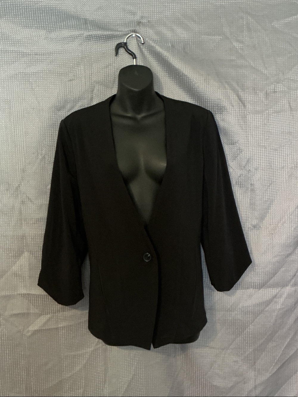 bishop + young Black Single-Button Open Front Blazer Jacket